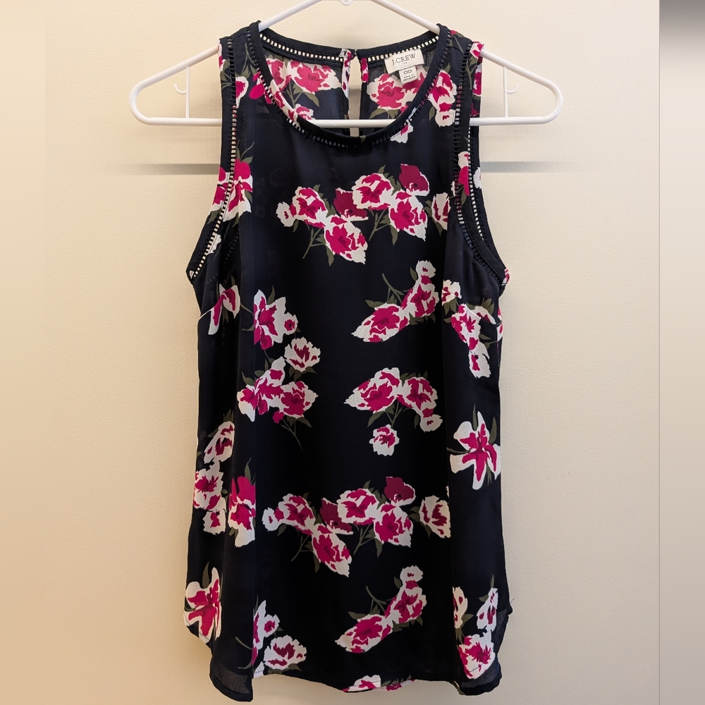 J.Crew Dark Blue Floral top